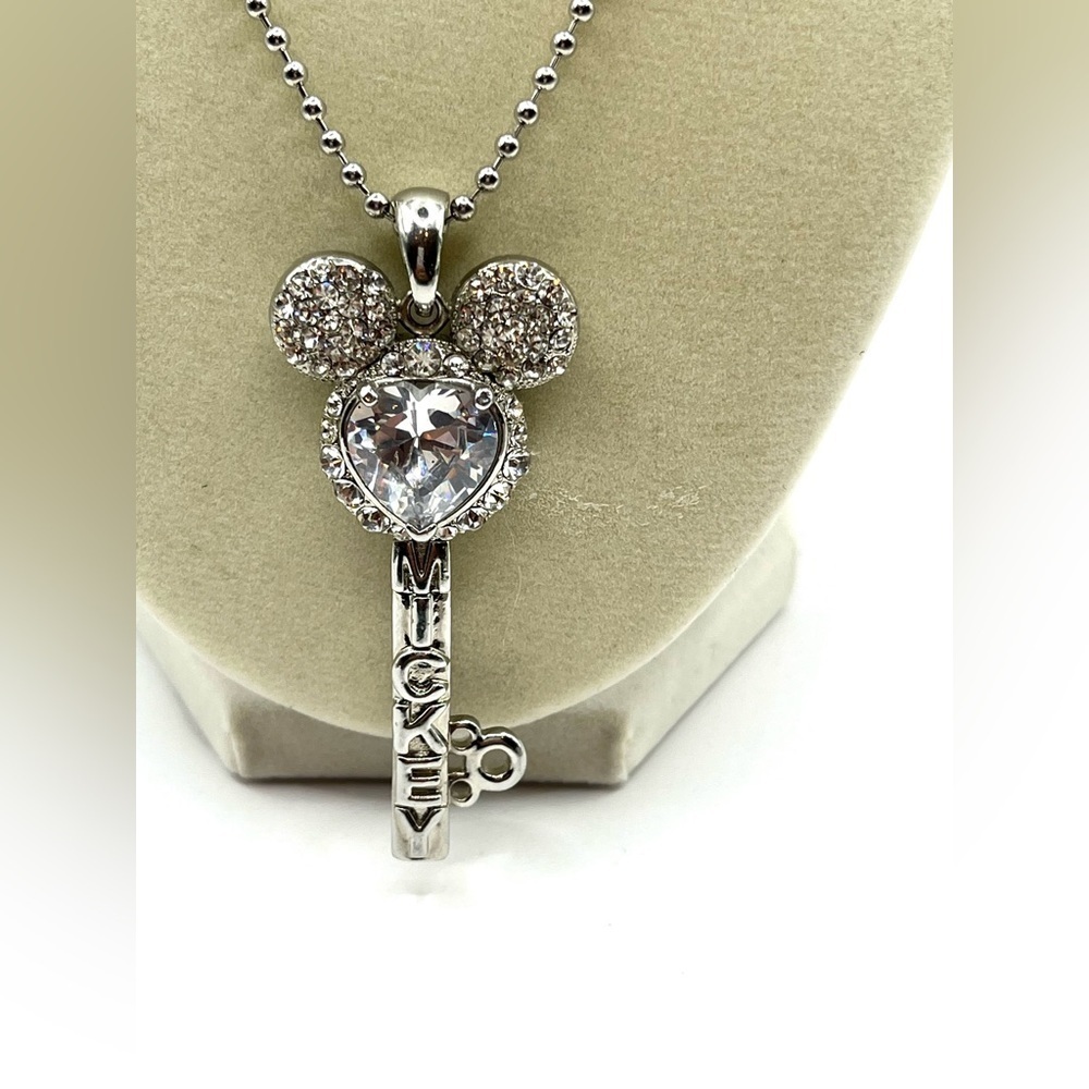 Disney Silver Mickey Key Necklace
